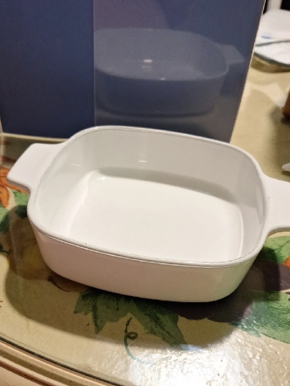 Corningware White Square Ceramic Casserole with Side Handles